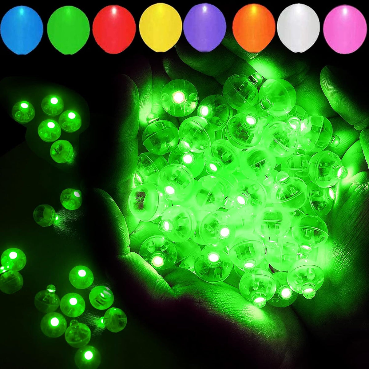 50pcs LED Green Balloon Lights, Round LED Mini Lights for Paper Lantern Balloon Birthday Party