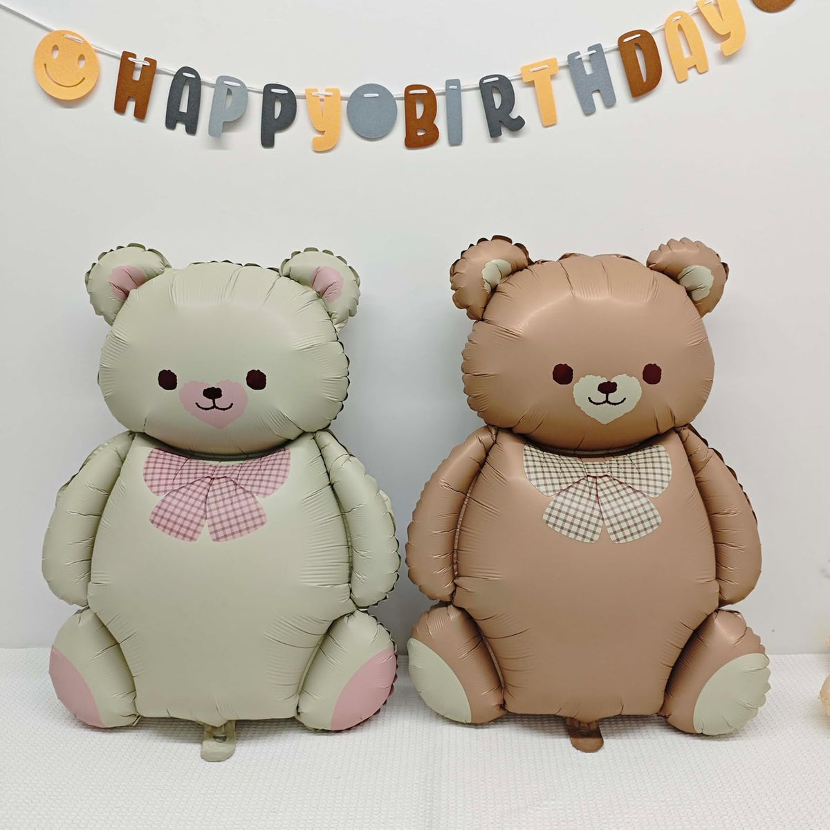 Matte teddy bear balloons Decorations 2PCS Foil Mylar Balloons Little Bear Theme Party Supplies