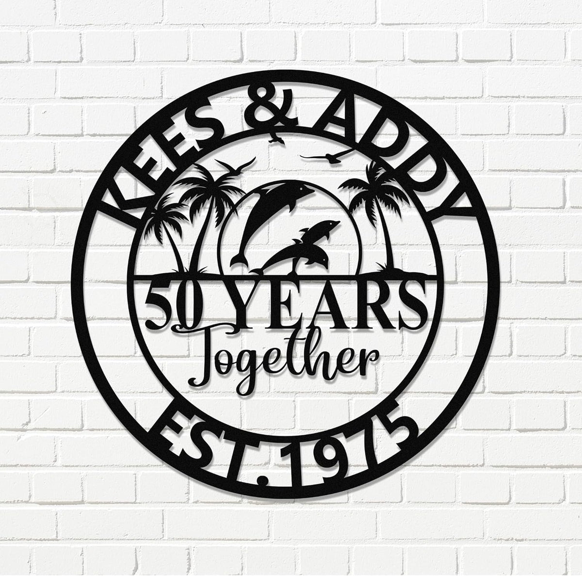 Personalized 50th Wedding Anniversary Sign Gifts for Parents Custom Metal Anniversary Sign
