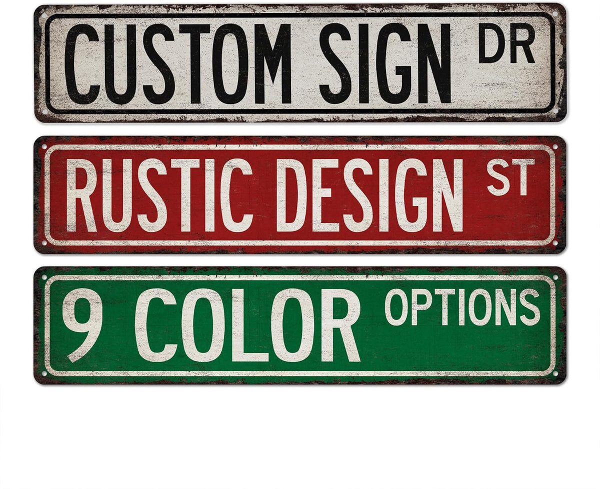 Personalized Street Signs Vintage Looking Street Sign - Made In USA - Rustic Signs For Bedroom