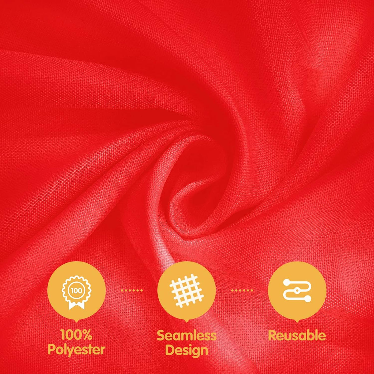 BRILLMAX 6 Pack Red Round Tablecloths 132 Inch - Circle Bulk Linen Polyester Fabric Washable Table