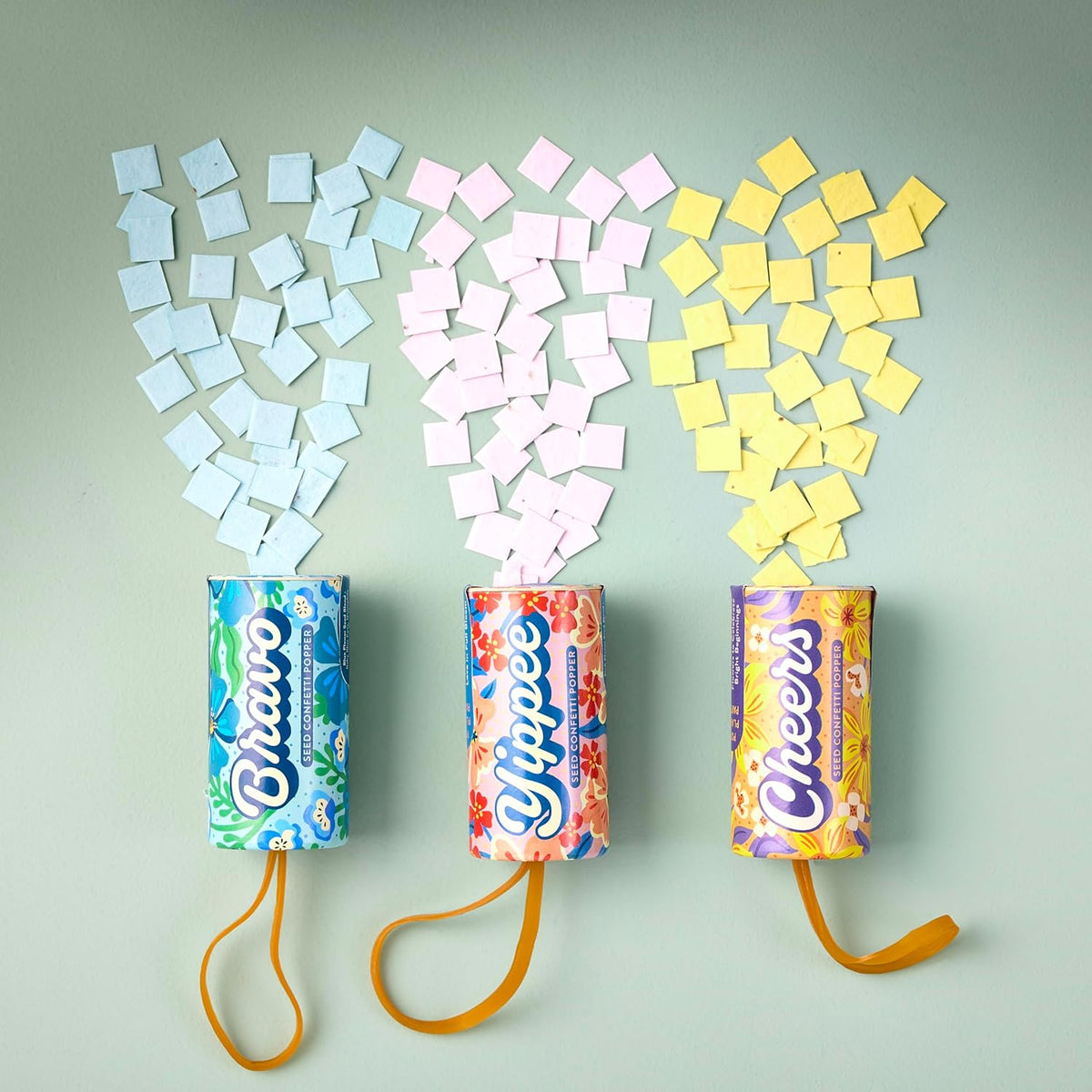 Modern Sprout Seed Confetti Poppers with Flower Seeds - Party Favors for Outdoor Weddings