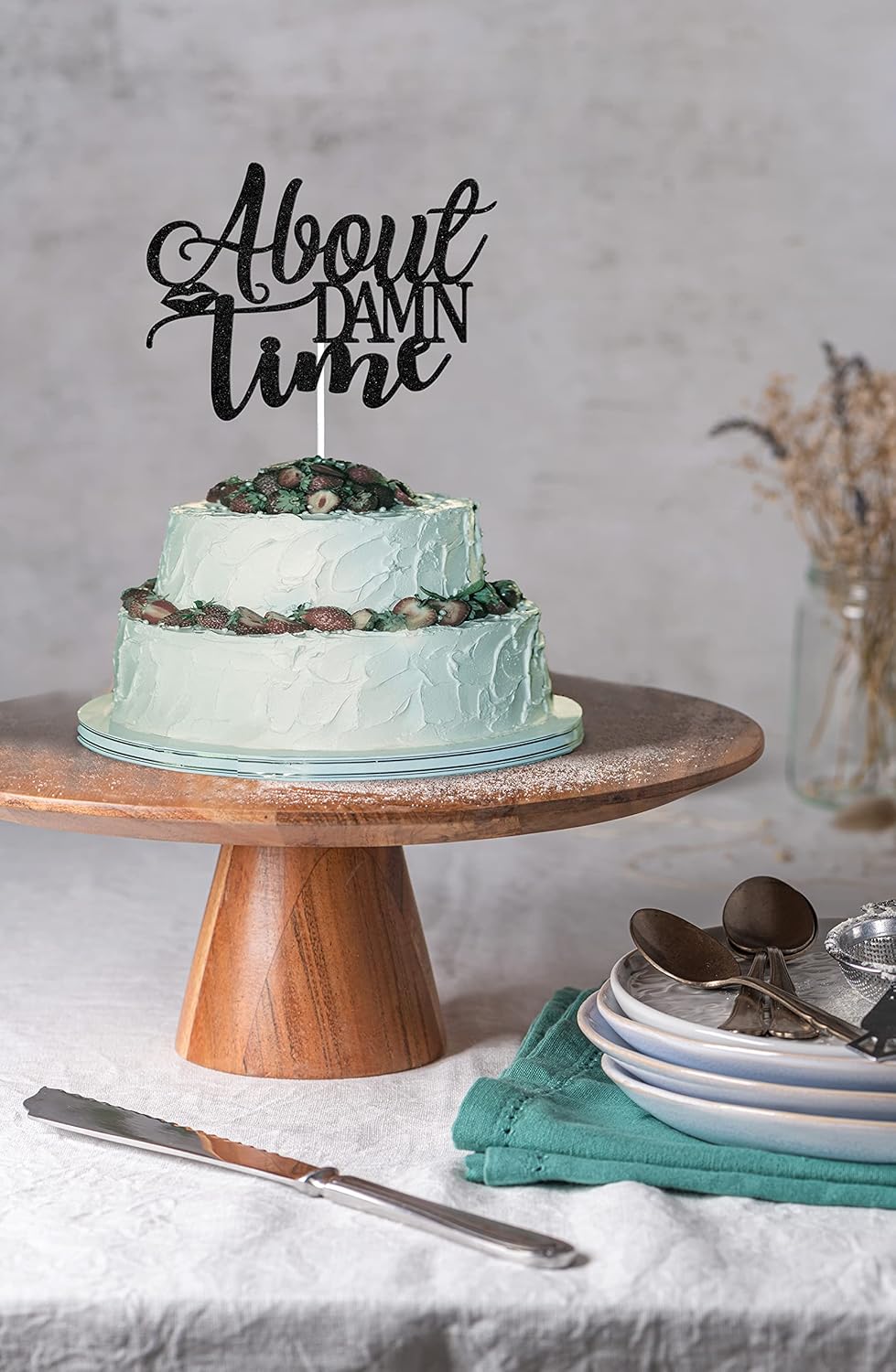 About Damn Time Cake Topper, Engagement Wedding Party Decorations, Congrats Wedding/Anniversary