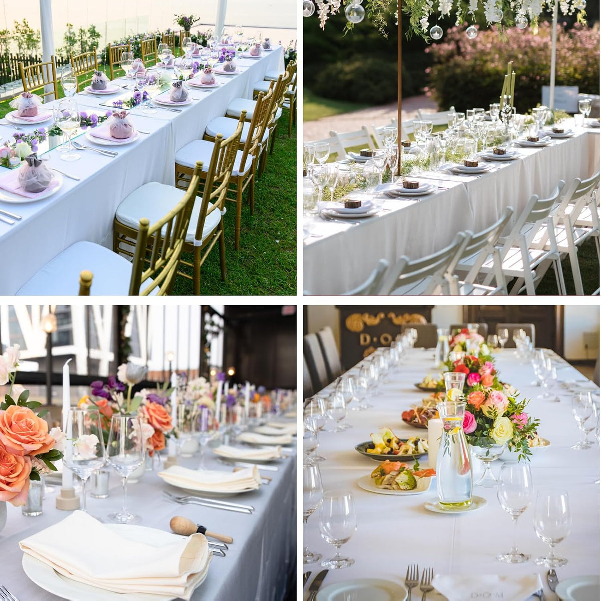 Rectangle Tablecloths 90x132 Inch 8 Pack White Tablecloth Washable Decorative Linen Polyester Table