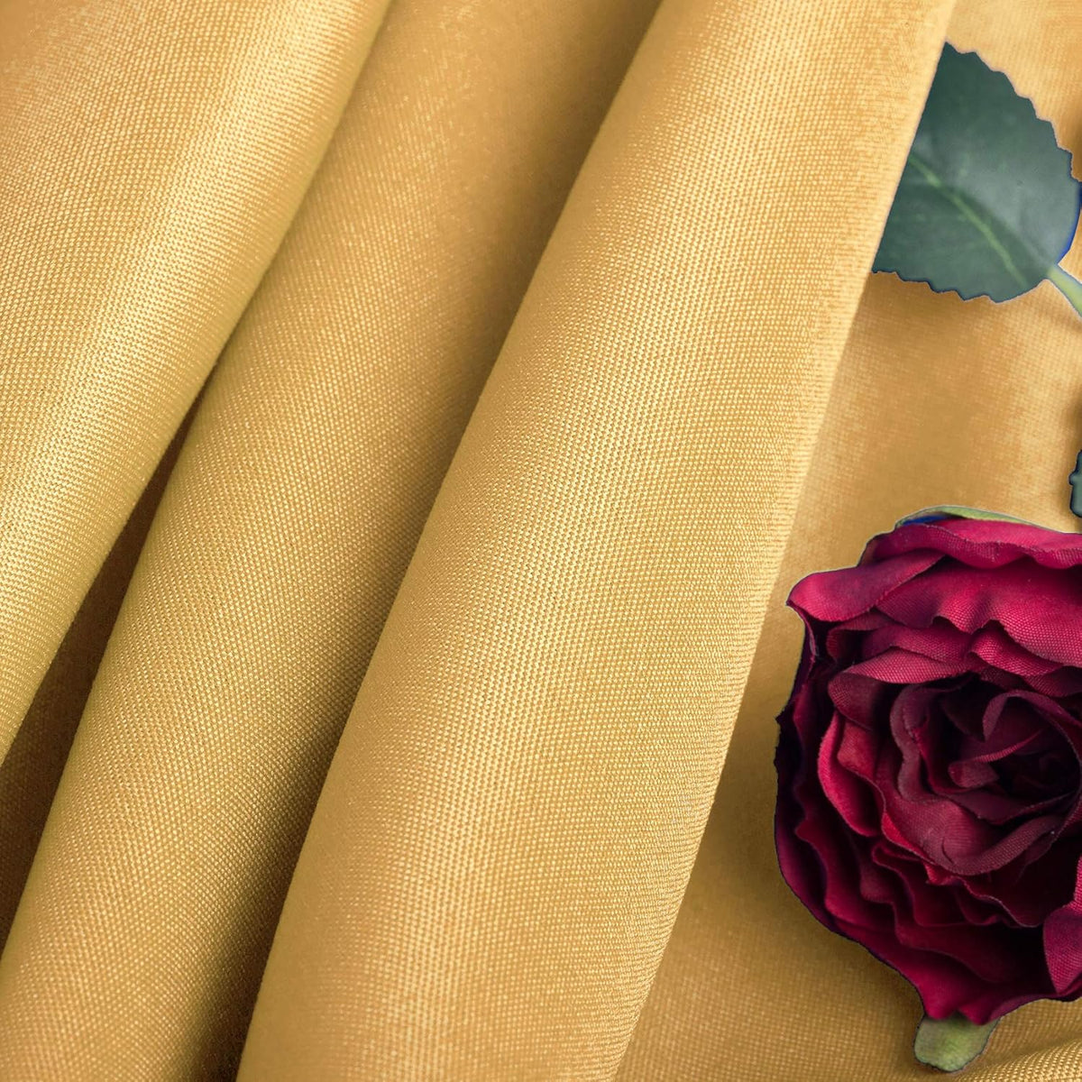 Ascoza 2pack 90x132 Inch Gold Rectangular Tablecloth 8 Feet Table Cloth in Polyester Fabric for