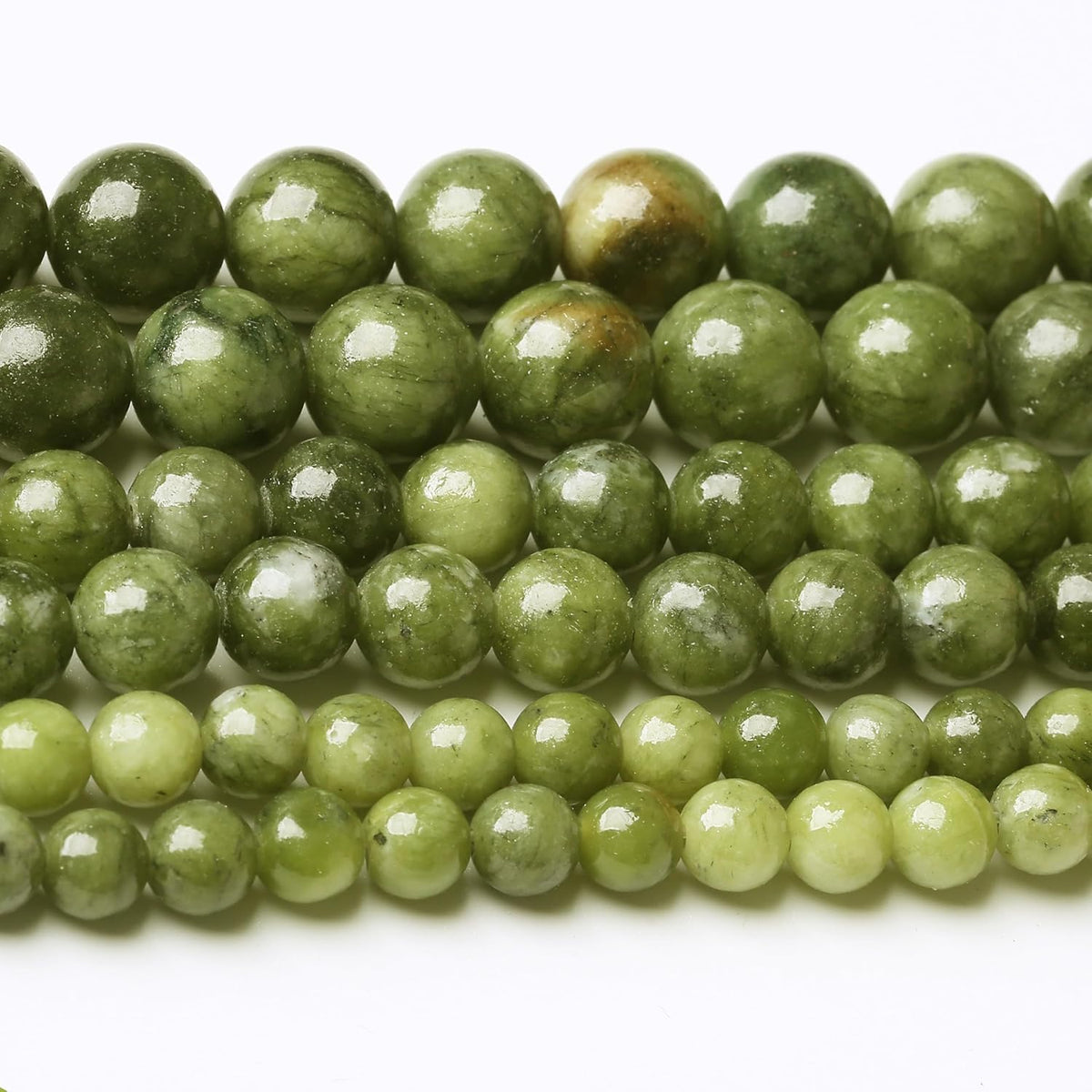 Matcha Green Jade Stone Beads Gemstone Round Crystal Energy Jade Beads Stone Beads for Jewelry