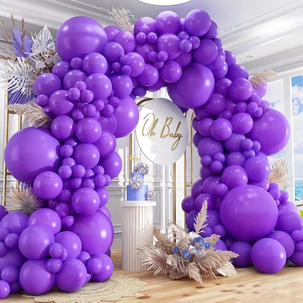 412pcs Purple Balloons 18 12 10 5 Inch Purple Balloon Garland Arch Kit Different Sizes Matte Latex
