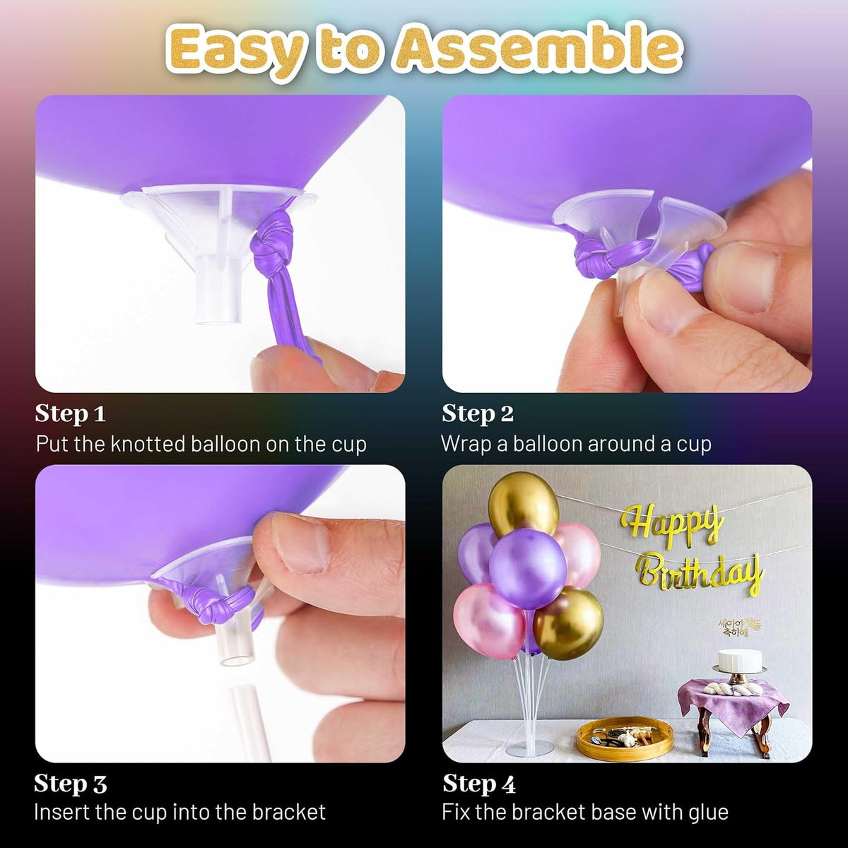 JOYYPOP 30 Sets Balloon Stand Kit, Balloon Sticks with Base Birthday Graduation Party Decorations