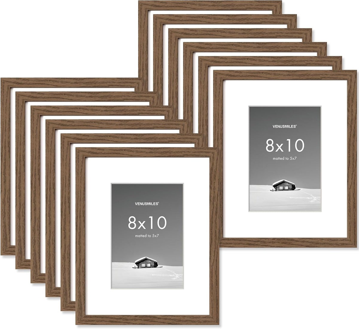 8x10 inch Picture Frame, 8x10 Photo Frames with 5x7 Removable Mat - High Definition Plexiglass