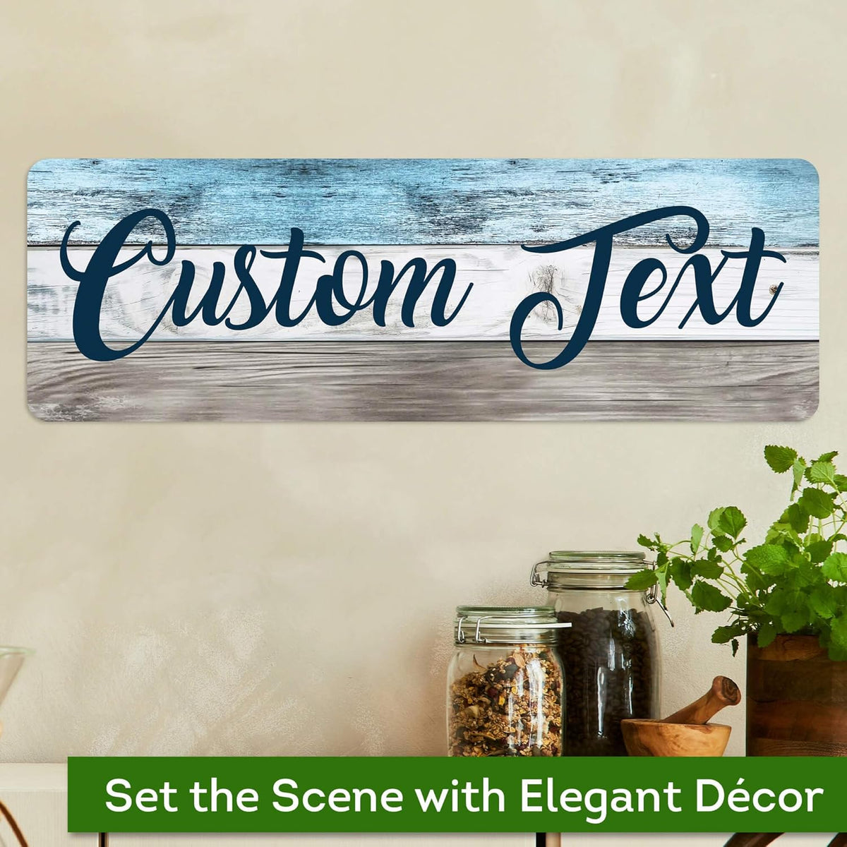 Custom Sign, Custom Street Sign, 11 Font Colors, 13 Font Styles, 4 Hole Options, 22 Sizes, 6x18