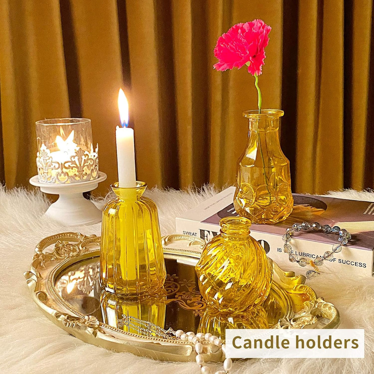 Mini Glass Bud Vases for Wedding & Bridal Shower Centerpieces,Versatile Glass Vases for Home