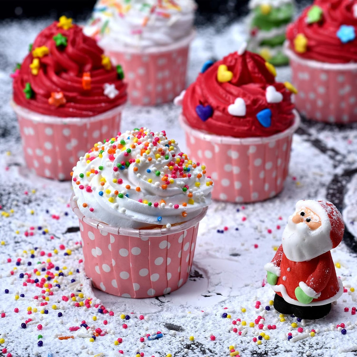 Sentovac Christmas Nonpareils Sprinkles Edible 2mm Mini Peals Red Green White Sprinkle for Cake