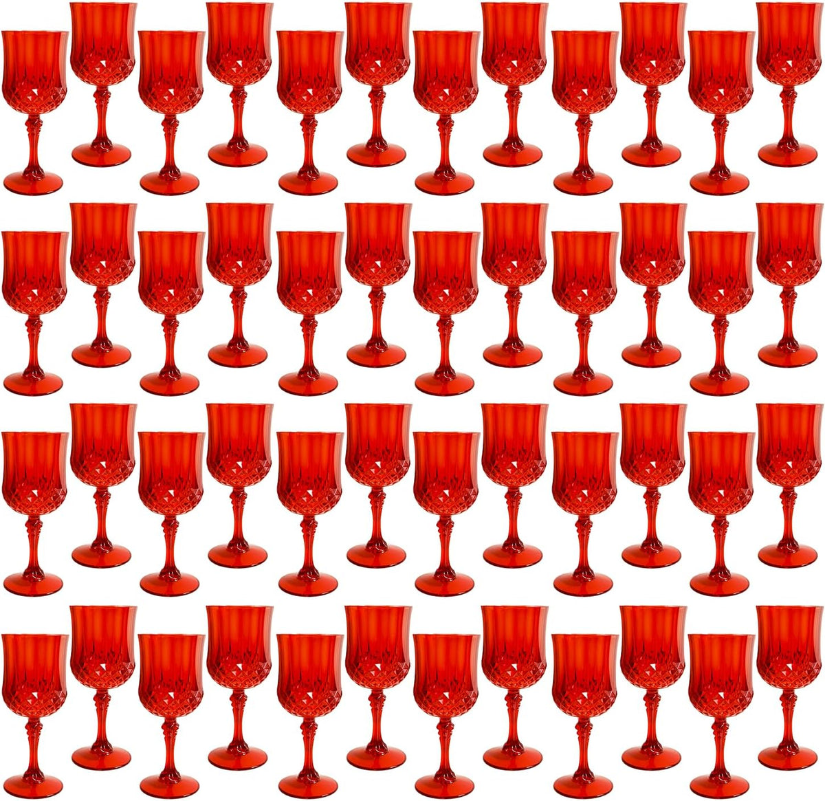 Plastic Wine Glasses，Plastic Goblets Vintage Style Cordial Drinking Glasses for Wedding Reception