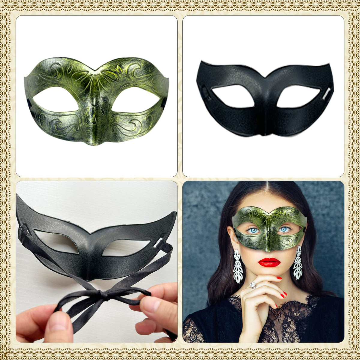 Lusy DM 40 Pieces Masquerade Mask Vintage Antique Mask Venetian Party Masks for Men Women Cosplay