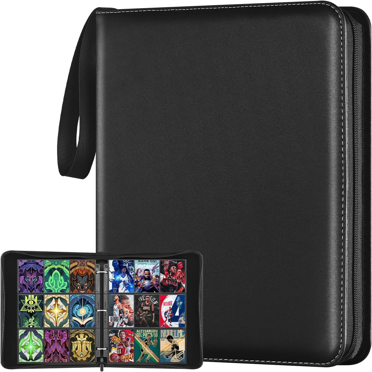9 Pocket Card Binder, 900 Double Sided Pockets, PU Collection Binder for MTG, TCG, Sports Cards