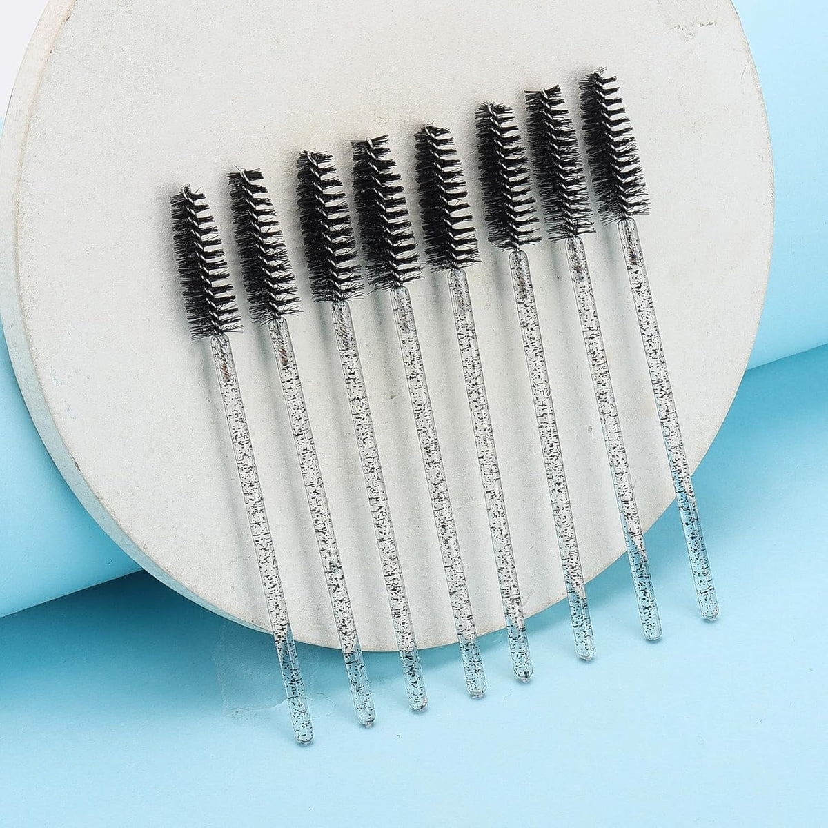 Tbestmax 800 Disposable Mascara Wands, Spoolies Brush for Eyelash Extensions, Crystal Black Spooly