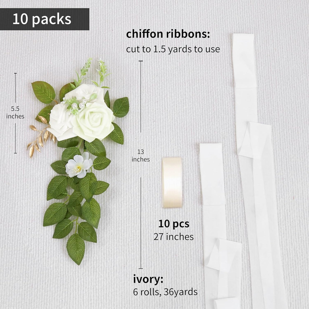 10 Wedding Aisle Decorations for Wedding Ceremony White Wedding Chair Decorations Flowers for