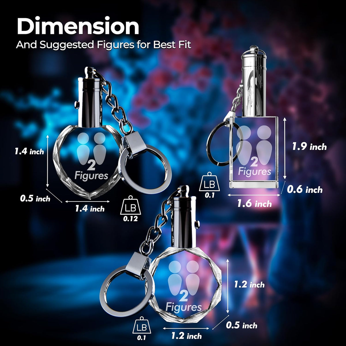 3D innovation Personalized Crystal Keychain Photo with LED Light Custom Laser Etched Key Chain
