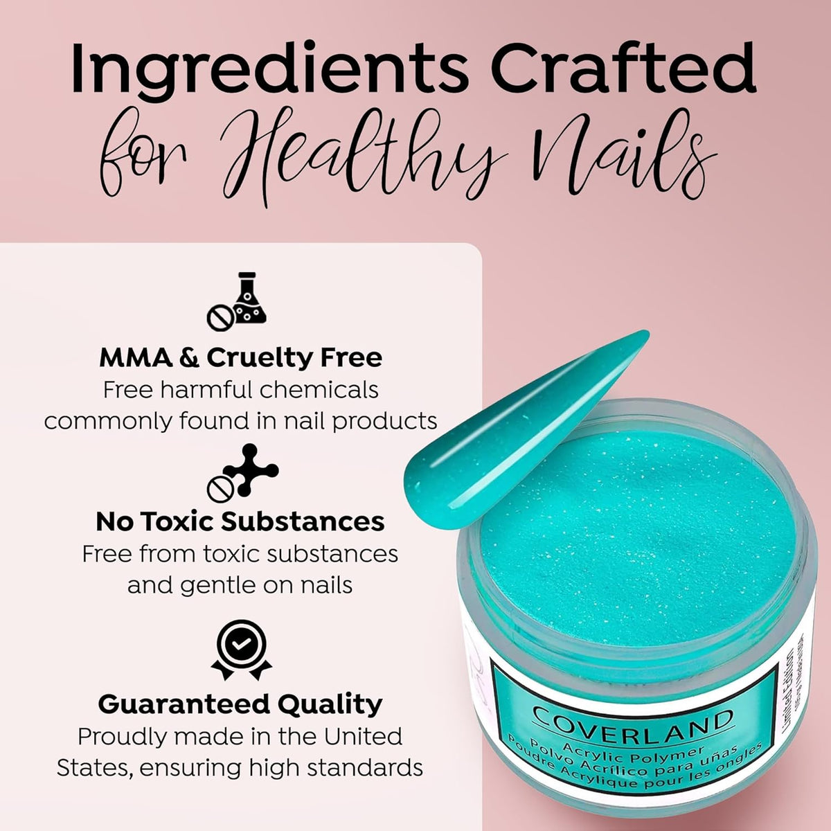 Tones Coverland Acrylic Nail Powder "Teal" - Limited Edition Acrylic Powder for Nail Design