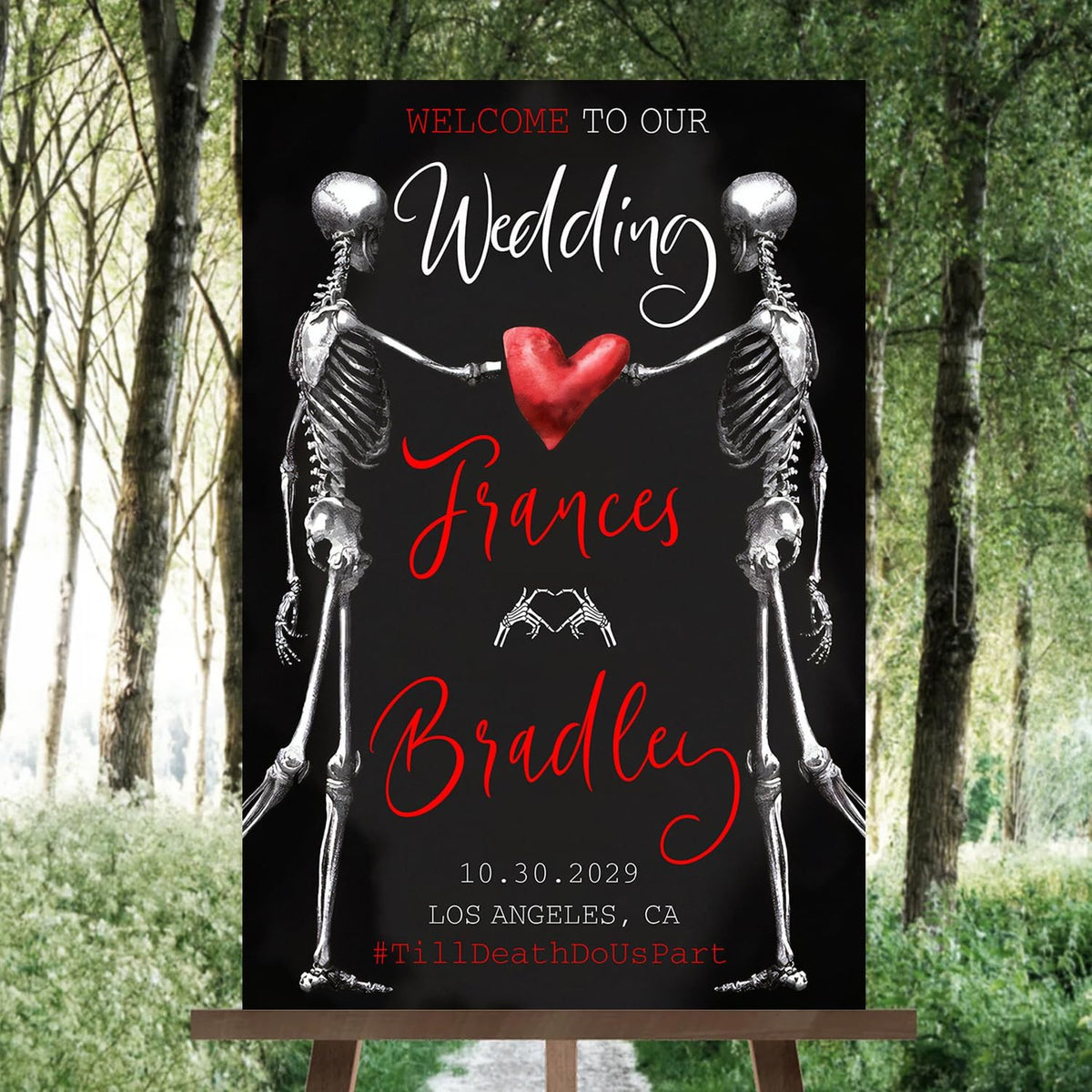 Welcome To Our Wedding Sign, Gothic Wedding Welcome Sign, Dark Romantic Goth Wedding Sign, Wedding