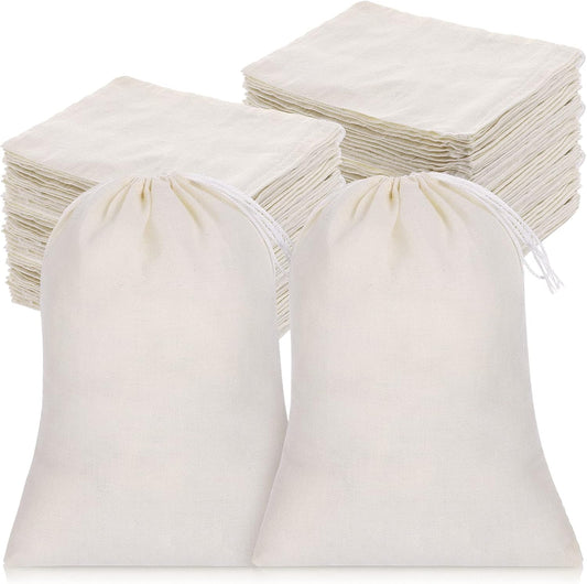 200 Pack Muslin Bags Burlap Drawstring sachet Bags Multipurpose Canvas Linen Pouch for Tea Jewelry