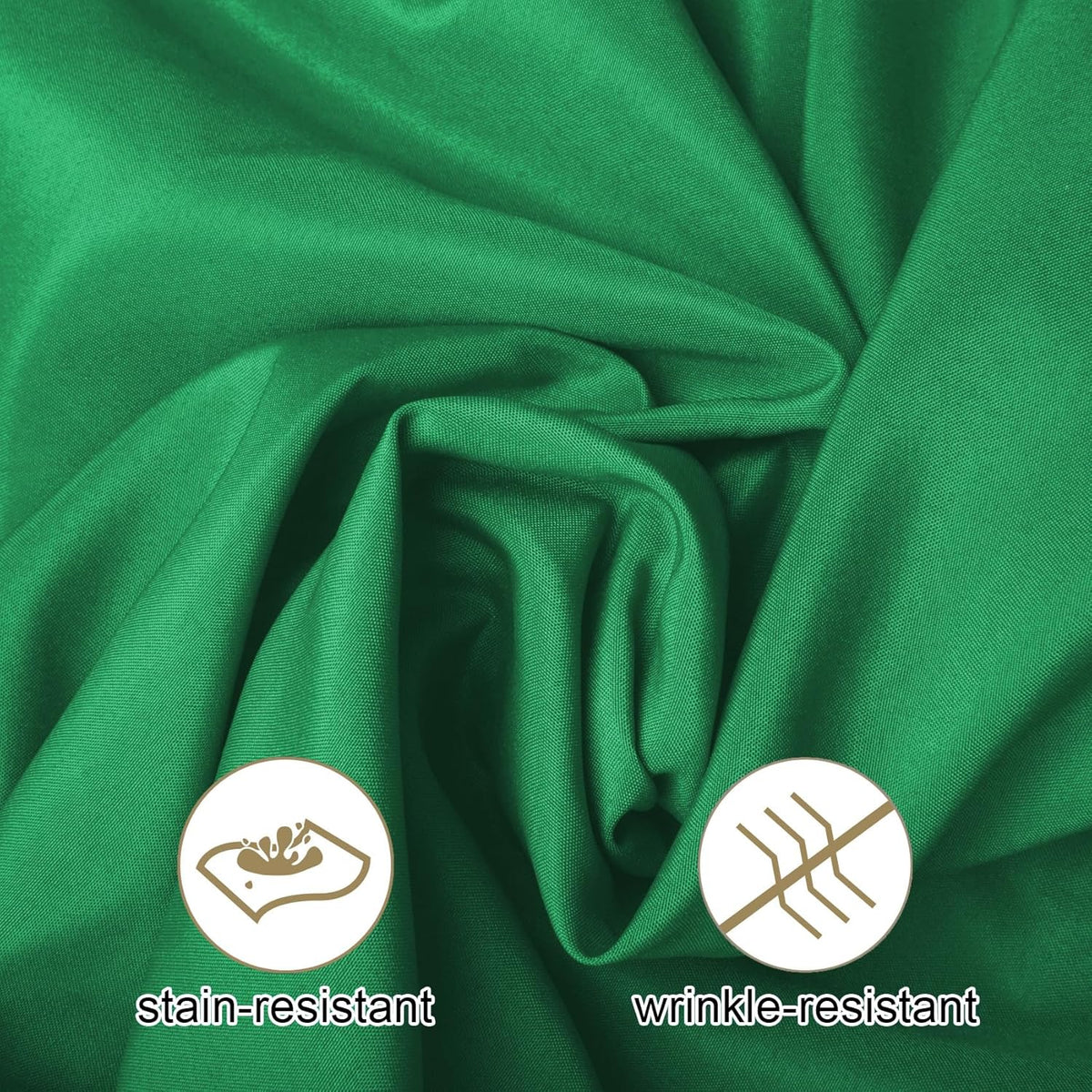 Ascoza 2pack 132 Inch Emerald Round Tablecloth in Washable Polyester Fabric for