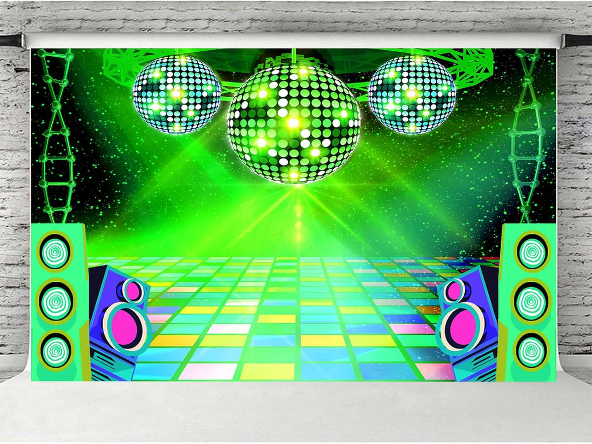 Dance Party Backdrop Retro 80s 90s Theme Stage Dance Ball Music Birthday Party Decoration DJ