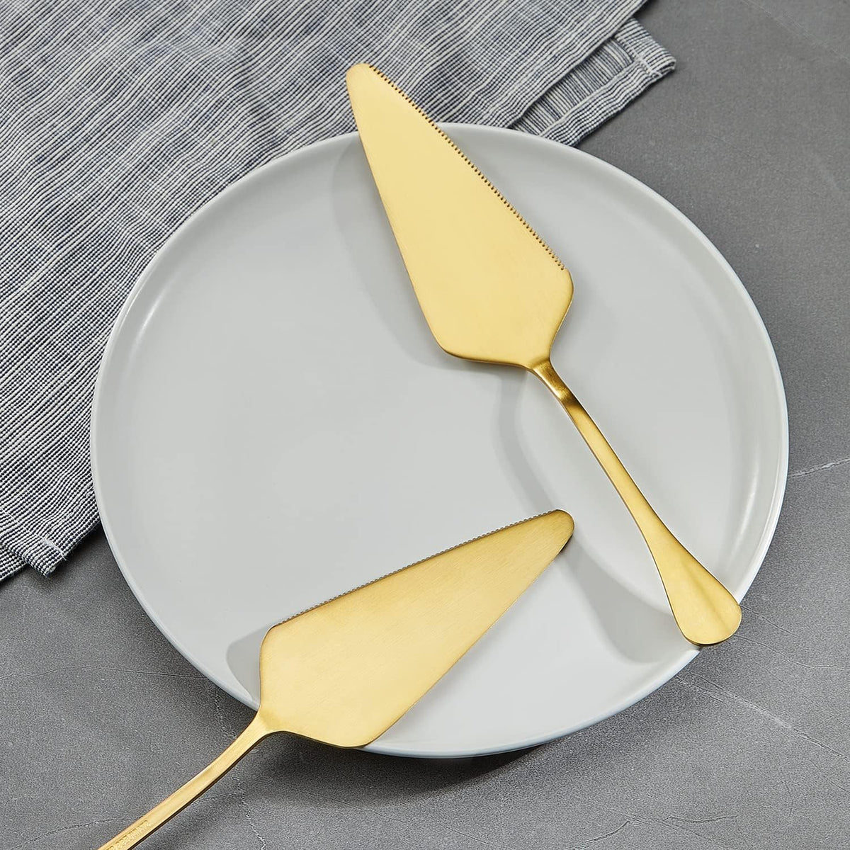 Gold Pie Server Stainless Steel, HOFTEN Cake Pie Pastry Server Set of 5, Professional Dessert