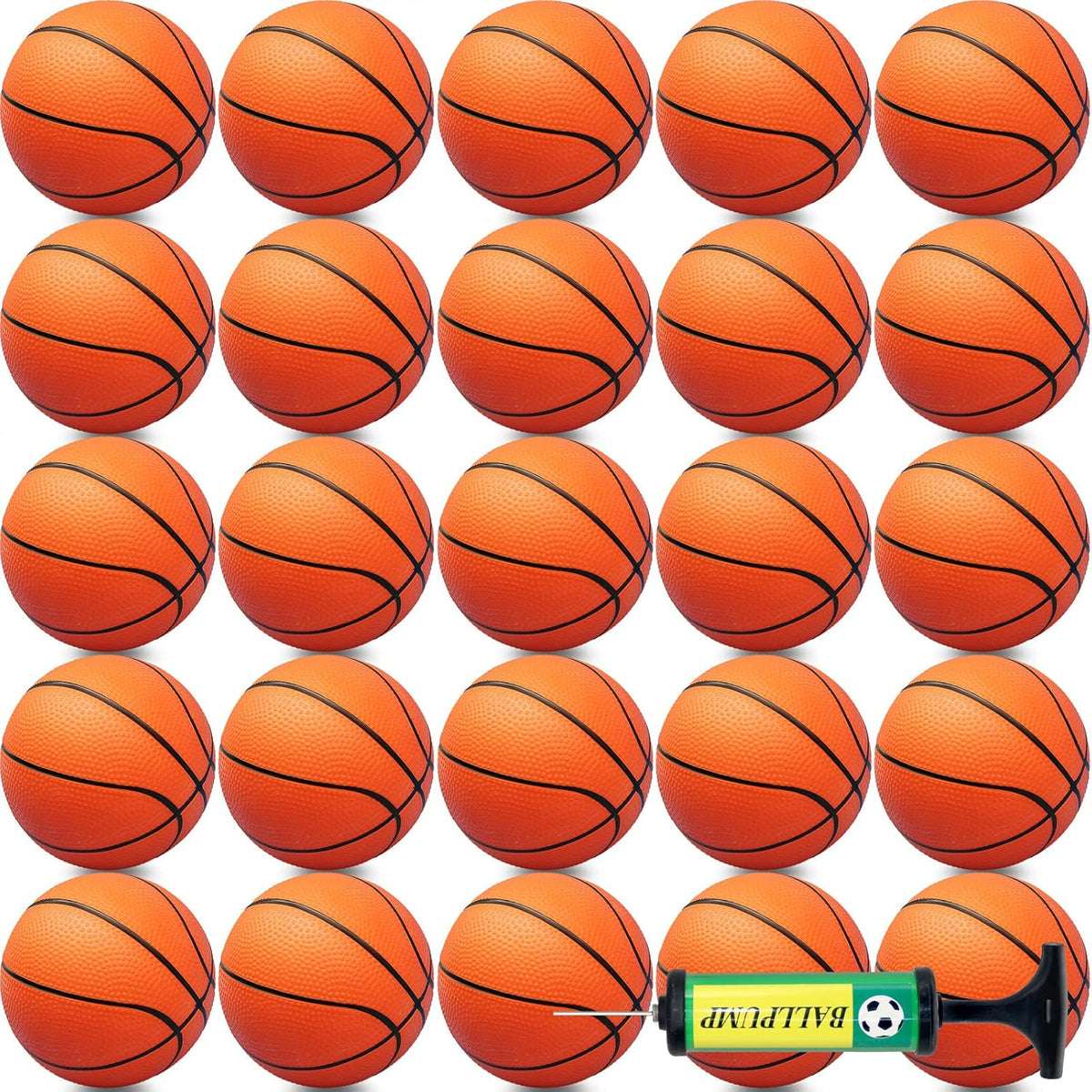 40Pcs Mini Basketball Set, 6" Inch Small Basketballs with Pump for Over The Door Hoop Games, PVC