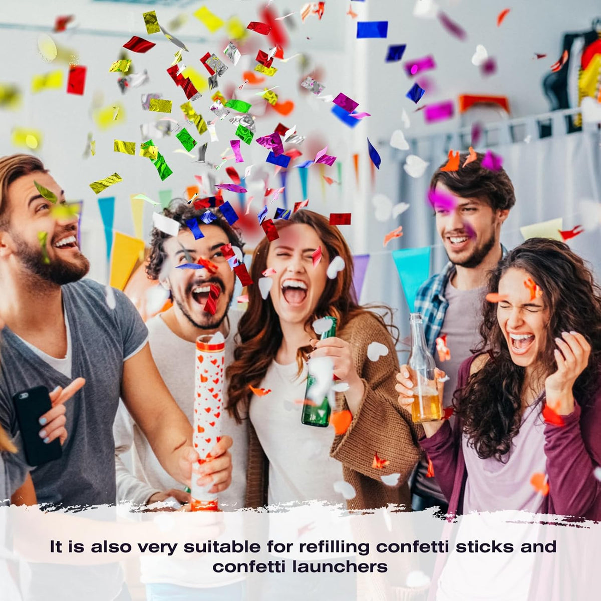 Metallic glitter Confetti Paper - Color Flame Retardant Foil Confetti Great for Birthday