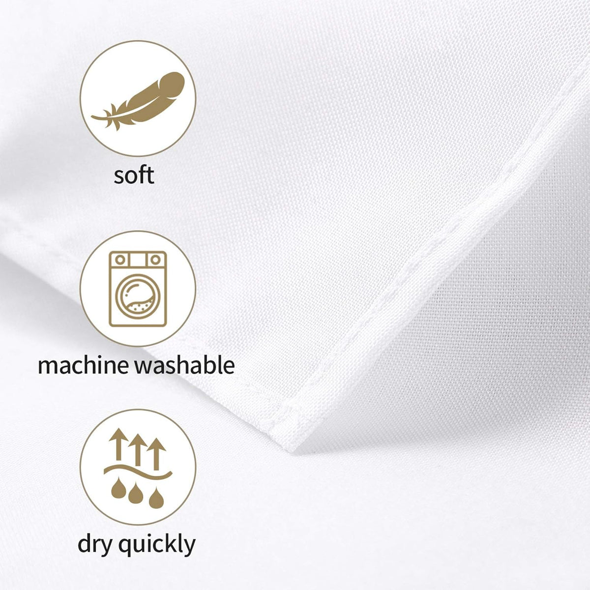 Ascoza 2pack 60x84 Inch White Rectangular Tablecloth 4 Feet Table Cloth in Polyester Fabric for