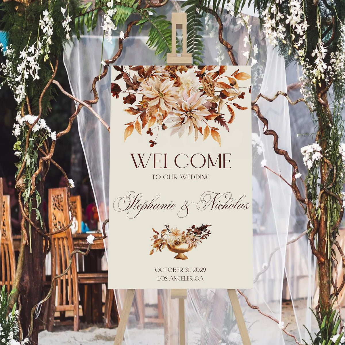 Til Death Do Us Part Gothic Love Wedding Welcome Sign With Stand - Halloween Couples Shower, Gothic