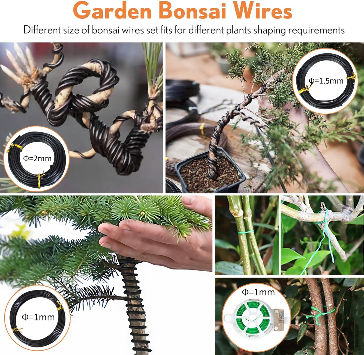 Bonsai Tools Kit 20 Pcs Garden Tools Set for Starters, Includes Bonsai Wire Kit, Plant Mat, Pruning
