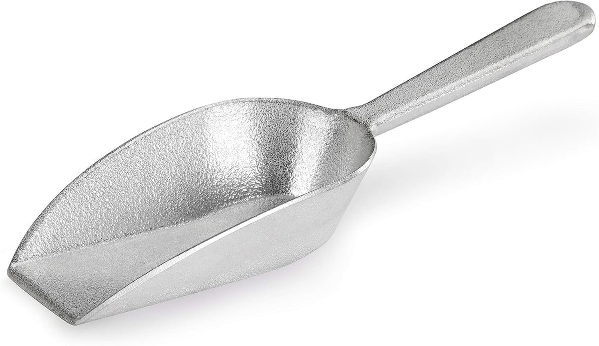New Star Foodservice 34684 One-Piece Cast Aluminum Flat Bottom Bar Ice Flour Utility Scoop