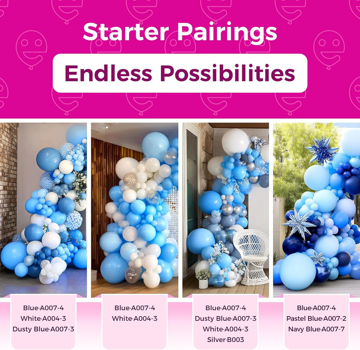 Bezente Blue Balloons Latex Party Balloons - 100 Pack 12 inch Round Helium Light Blue Balloons for