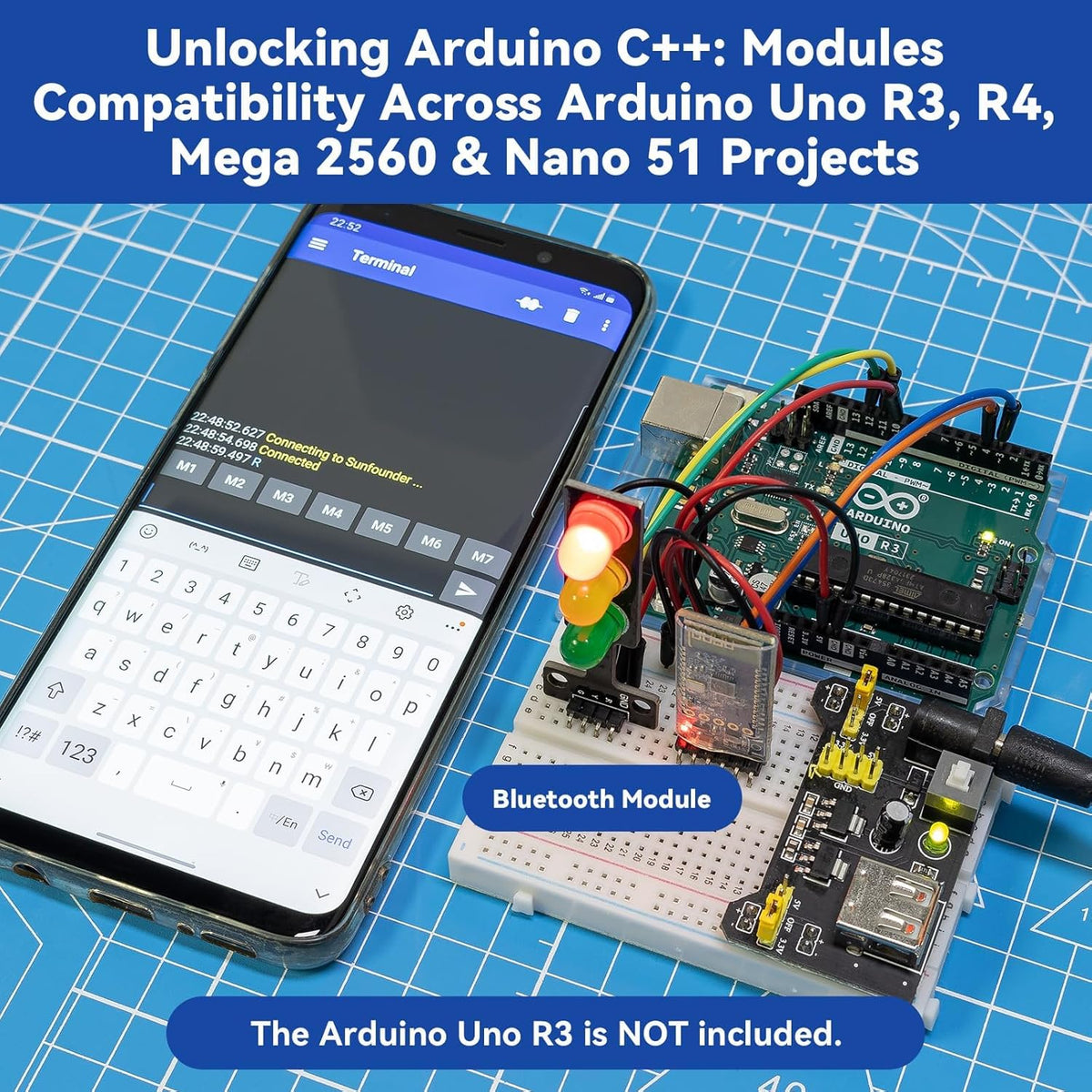 SunFounder Universal Maker Sensor Kit Compatible with Arduino Mega 2560/Uno R3/R4 Minima/WiFi Nano