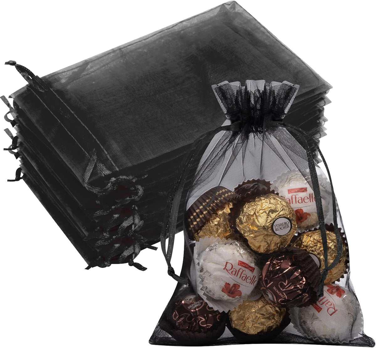 50 Pcs Organza Bags 5x7 Inch, Small Mesh Bags Drawstring Gift Pouches for Jewelry Candy Party Favor