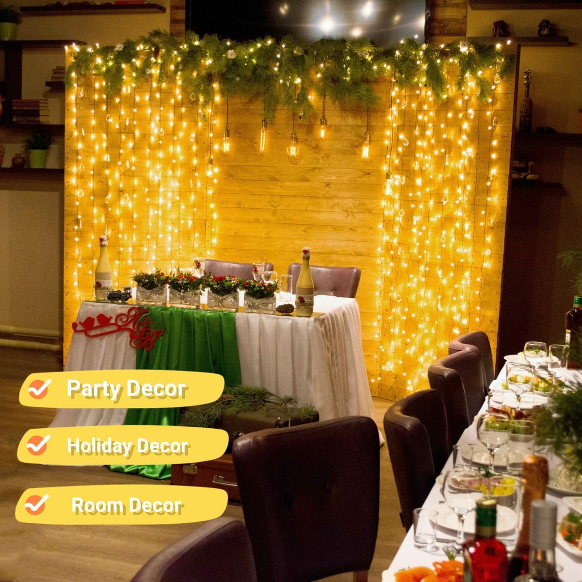 JMEXSUSS 800 LED Christmas Lights Outdoor Indoor String Lights with 8 Modes Warm White Plug in for