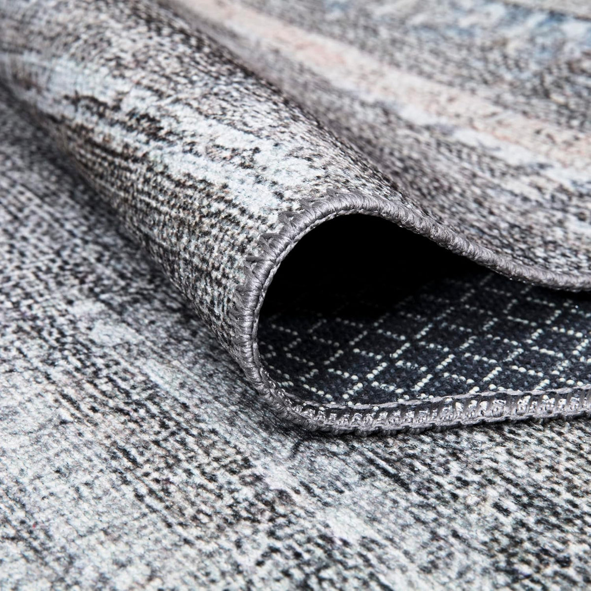 Bloom Rugs Washable Non-Slip 2' x 3' Rug - Gray/Blue/Blush Modern Abstract Area Rug for Living