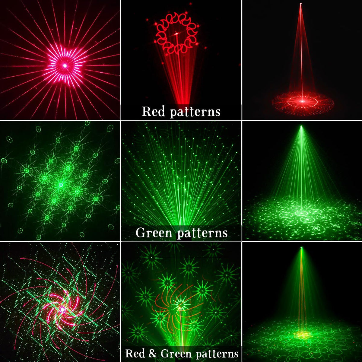 Mini Laser Light Patterns Projector, Party Lights Dj Disco Lights, Sound Activated with Remote