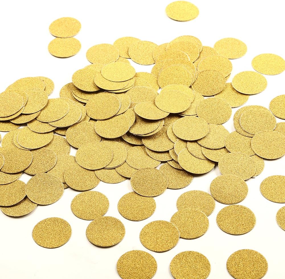 MOWO Glitter Confetti Circles Wedding Party Decor and Table Decor, 1.2’’ in Diameter (glitter