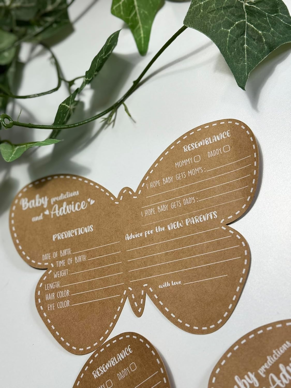 Butterfly Baby Shower Decorations - Baby Shower Advice Cards for Parents to Be- Baby Shower Games