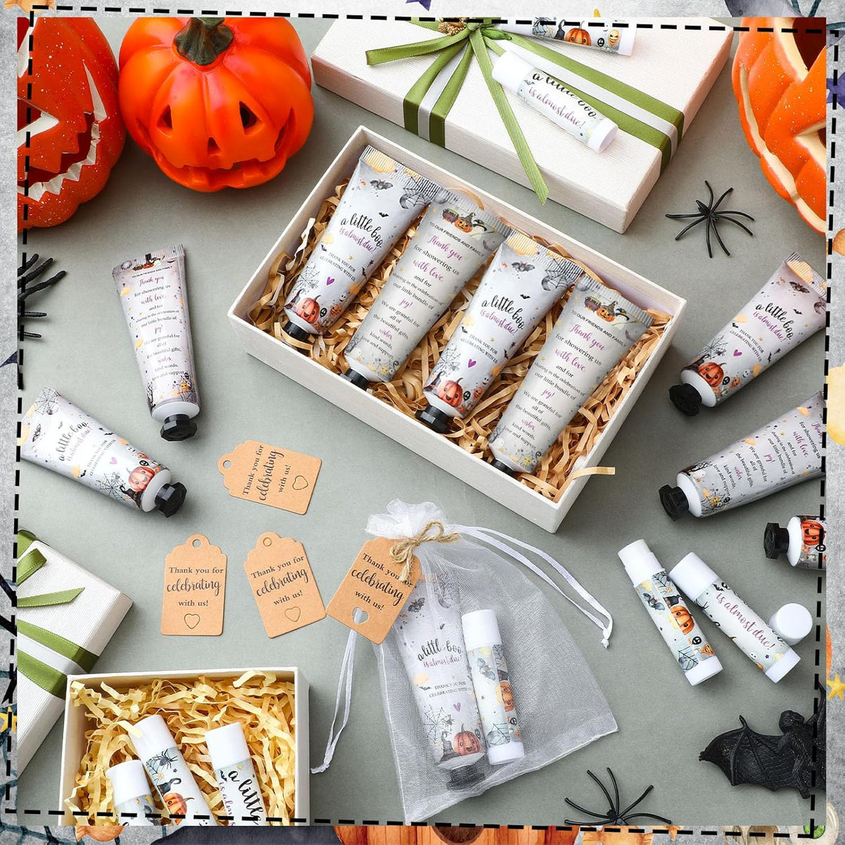 50 Sets 200 Pcs Baby Shower Hand Lotion and Lip Balm Gift Theme Baby Shower Party Favors Travel