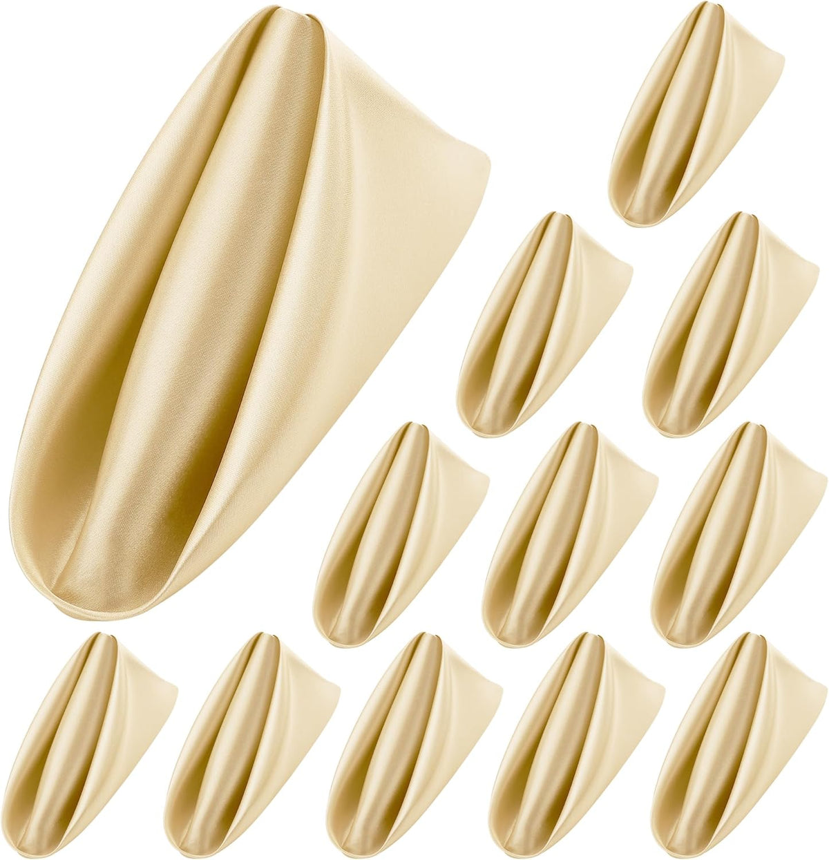 Aneco 12 Pieces Satin Napkins Soft Dinner Napkins Square Weddings Table Napkin 17 x 17 Inches for