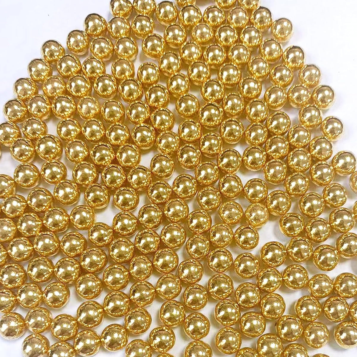 Sentovac 7mm Gold Pearl Sprinkles Edible Cake Decorating Sugar Candy Cookie Cake Cupcake Topper Ice