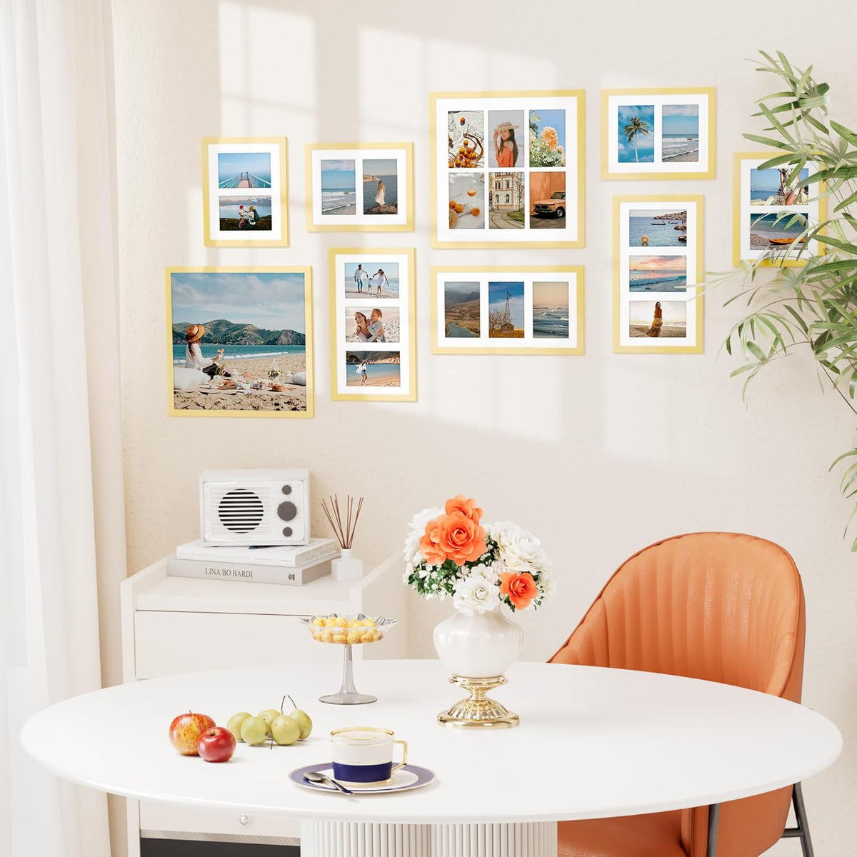 Vittanly 11x14 Collage Picture Frame, Displays 5Pcs 4x6 Pictures with Mat, Picture Frames Collage