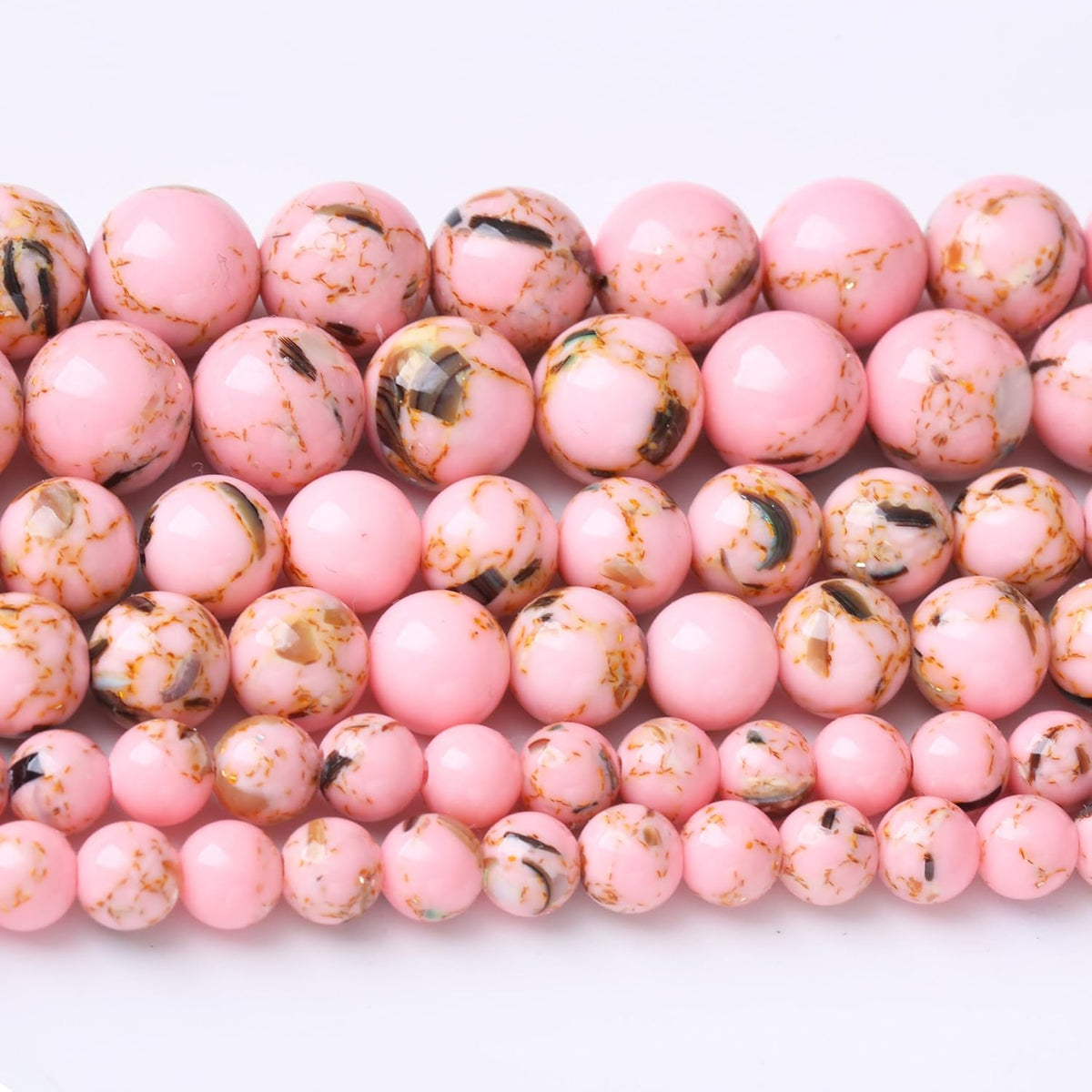 Pink Shell Turquoise Stone Beads Gemstone Round Crystal Energy Jade Beads Stone Beads for Jewelry