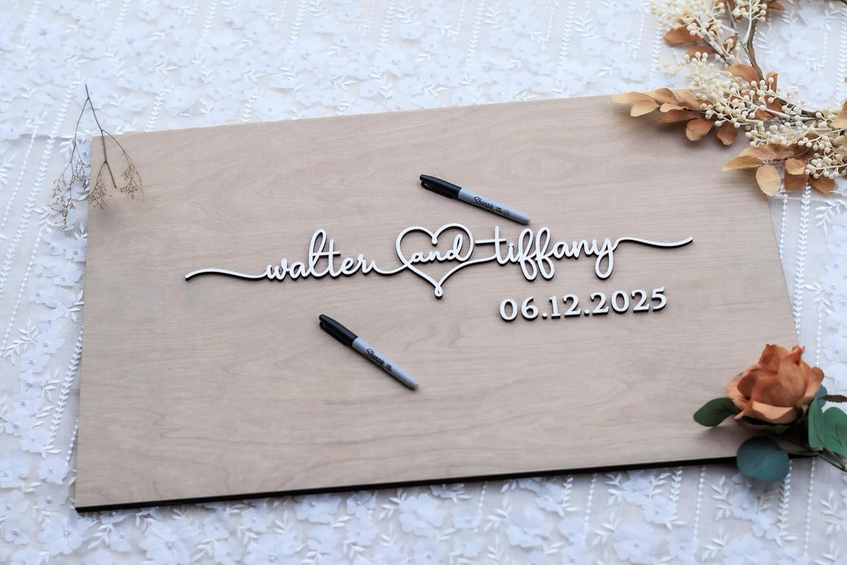 Personalized Last Name Guest Book, Unique Guest Book Sign, Custom Alternative Guest Book, Wooden