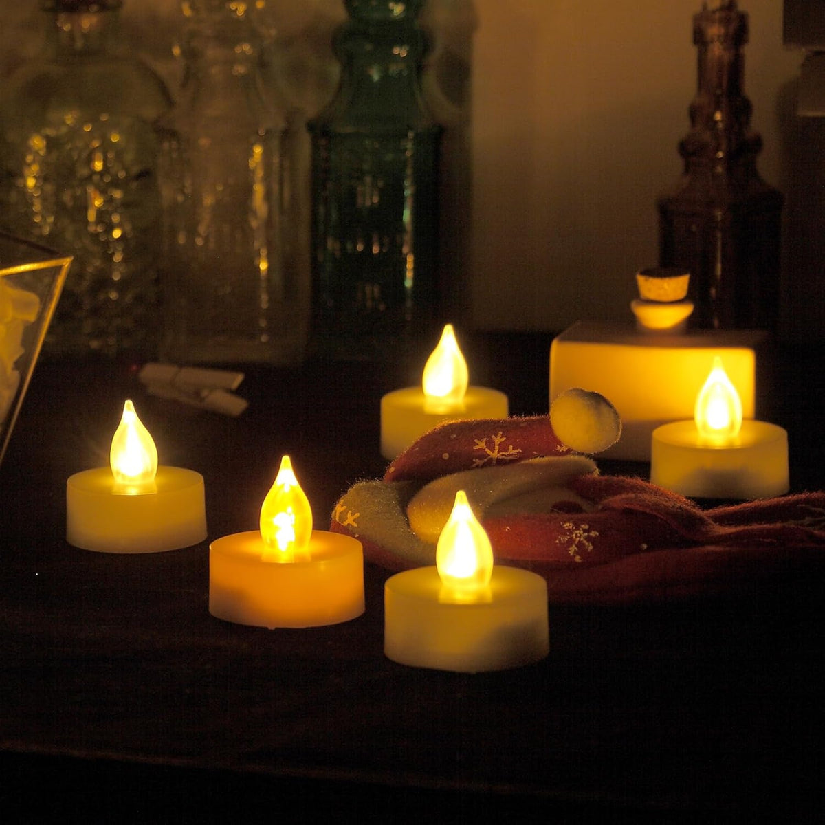 6 Flameless Votive Tealight Candles with 6-hour Daily Cycle Time Flickering Battery Operated