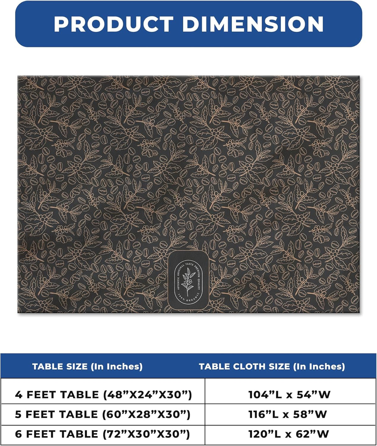 DreamController Custom Table Cloth for 4ft/5ft/6ft Table with Business Logo, Image or Text